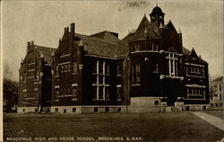 Brookings High and Grade School Postcard