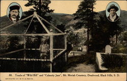 Tombs of Wild Bill and Calamity Jane, Mt. Moriah Cemetery Postcard