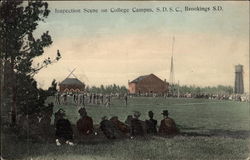 Inspection Scene on College Campus, S.D.S.C Brookings, SD Postcard Postcard