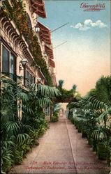 Main entrance, Sprague Avenue, Davenport's Restaurant Postcard