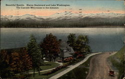 Blaine Boulevard and Lake Washington Seattle, WA Postcard Postcard