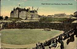 High School and Stadium Tacoma, WA Postcard Postcard
