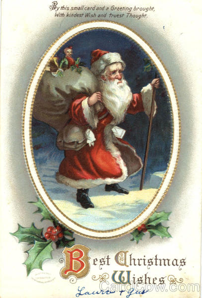 Best Christmas Wishes Ellen Clapsaddle Santa Claus