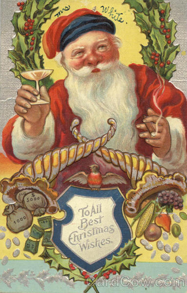 Santa Smoking a Cigar Santa Claus