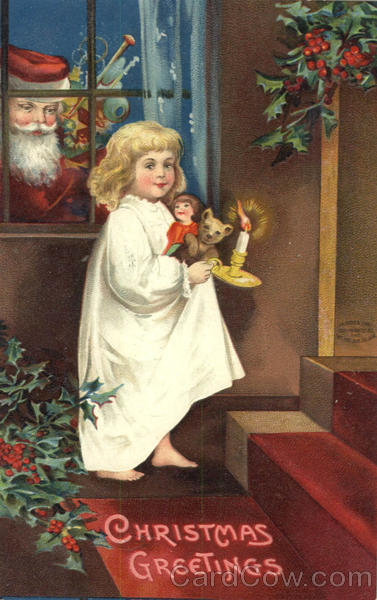 Christmas Greetings Ellen Clapsaddle Santa Claus
