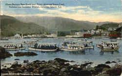 Glass Bottom Row Boats and Diver, Avalon Postcard