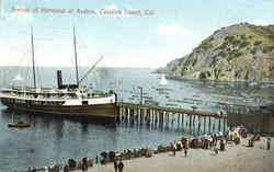 Arrival of Hermosa at Avalon Santa Catalina Island, CA Postcard Postcard