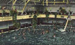 Long Beach Simming Pool Bath House California Postcard Postcard