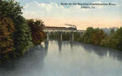 Scene on the Beautiful Chattahoochee River Atlanta, GA Postcard Postcard