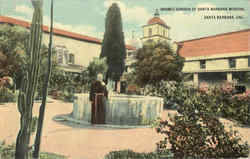 Sacred Garden of Santa Barbara Mission California Postcard Postcard