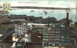 Section of Seattle Harbor Postcard