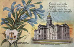 Fringed Gentian Wyoming State Flower, State Capitol Cheyenne, WY Postcard Postcard