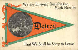 Detroit Banner Cart Michigan Postcard Postcard