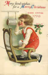 Christmas Children Radio Station XMAS Postcard Postcard