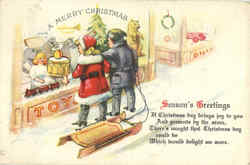 A Merry Christmas, Season's Greetings Postcard