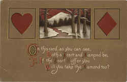 Engagment: Heart & Diamond Postcard