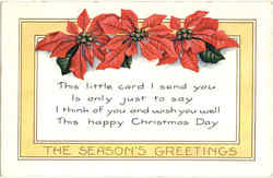 The Season's Greetings Christmas Postcard Postcard