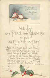 All Joy And Peace And Gladness To You On Christmas Day Postcard