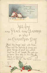 All Joy And Peace And Gladness To You On Christmas Day Postcard Postcard