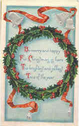 Be Merry and happy Christmas Postcard Postcard