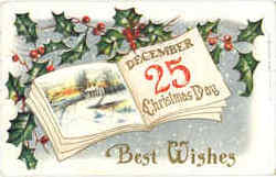December 25 Christmas Day Best Wishes Postcard