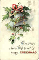 With every good Wish for a very happy Christmas Postcard Postcard