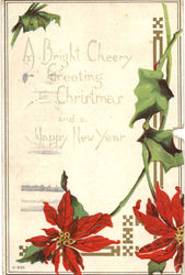 A Bright Cheery Greeting for Christmas and Happy New Year Postcard