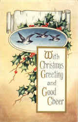 With Christmas Greeting and Good Cheer Postcard Postcard