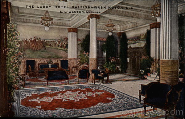 The lobby, Hotel Raleigh Washington District of Columbia