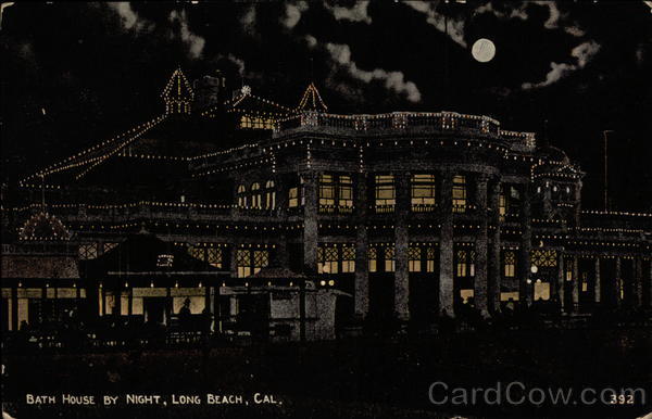 Bath House By Night Long Beach California