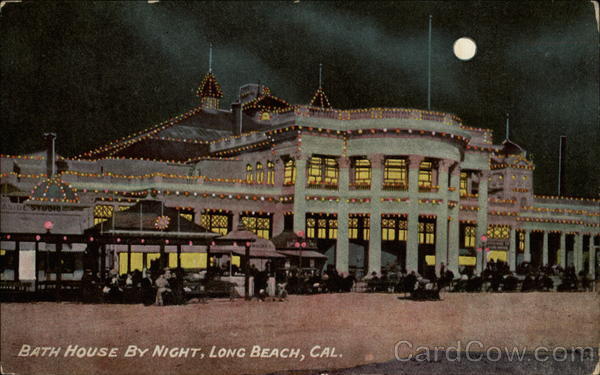 Bath House By Night Long Beach California