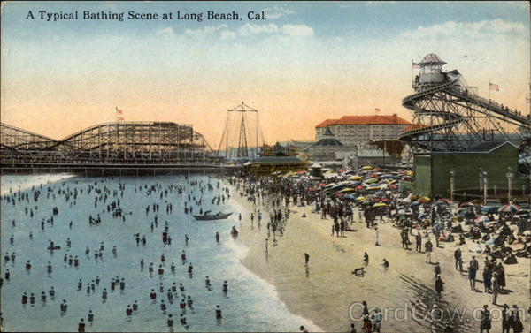 A Typical Bathing Scene Long Beach California