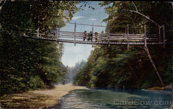 Overhanging bridge Santa Cruz California