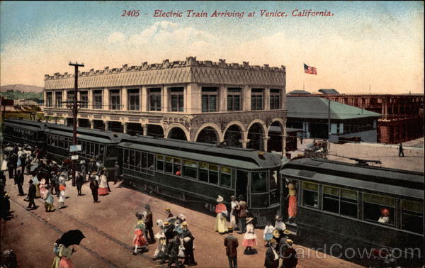 Electric Train Arriving at Venice California