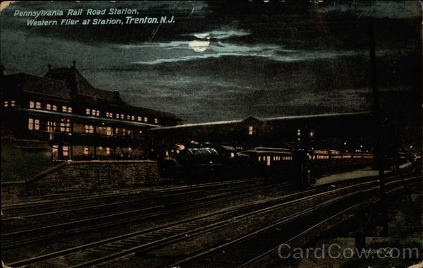 Pennsylvania Rail Road Station, Western Flier at Station Trenton New Jersey