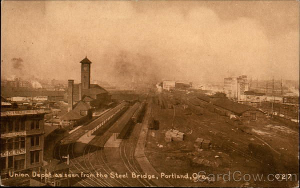 Union Depot as seen from the Steel Bridge Portland Oregon