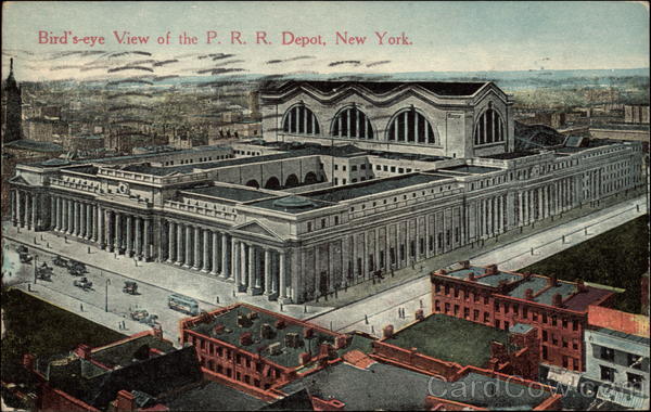 Bird's-eye View of the P.R.R. Depot New York