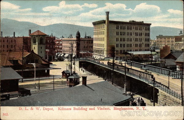 DL&W Depot, Kilmers Building and Viaduct Binghamton New York