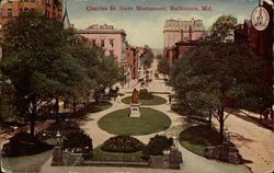 Charles St. from Monument Postcard