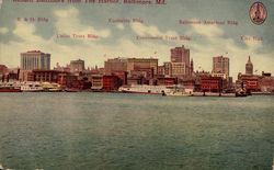 Rebuilt Baltimore from the harbor Postcard