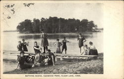 Bathing Scene, Oakwood Park Clear Lake, IA Postcard Postcard