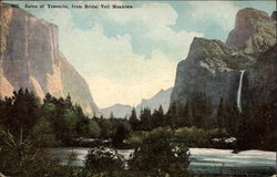 502. Gates of Yosemite, from Bridal Veil Meadows California Yosemite National Park Postcard Postcard