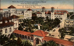 Bird's eye view of Alcazar and Cordova Hotles from the Ponce de Leon Postcard