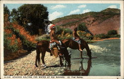 Apaches halting for water at Rio Navaho Postcard