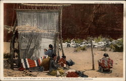 The complete story of a Navajo Blanket, Canyon de Chelly Chinle, AZ Postcard Postcard
