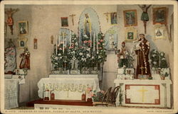 Interior of church, Pueblo of Isleta Postcard
