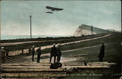 Traversée de la Manche - L'aéroplane Blériot en vue des côtes de Douvres Postcard