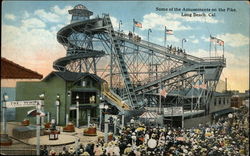 Amusement park on the Pike Long Beach, CA Postcard Postcard
