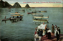 Glass bottom row boats, viewing the Submarine Gardens Santa Catalina Island, CA Postcard Postcard