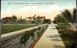 Walk in Westmoreland Place, looking toward the Bryan home Postcard